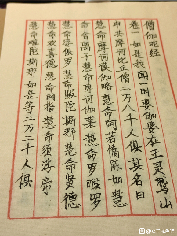 ”看到有人说每天念僧伽吒经能够戒除sy，怕自己念的不够专注，就