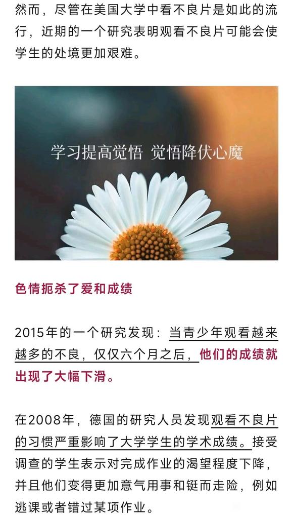 ”研究表明：色情严重影响学业成绩，尤其对于在上大学的你！