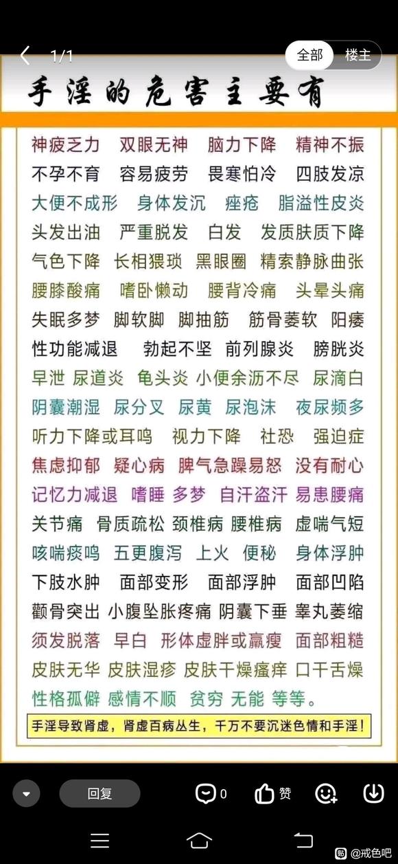 ”戒色屡戒屡破，最长45天，高二了。